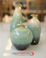 Oriental vases in 3 different sizes